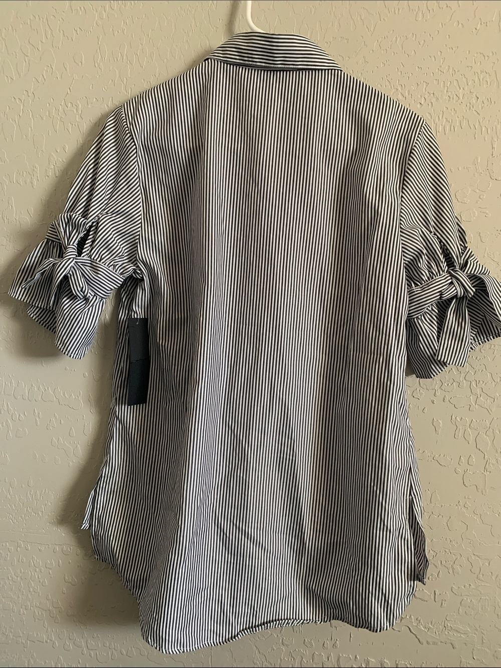Kontrol Grey & White Striped Button Down Shirt with Floral Embroidery - Picture 4 of 11